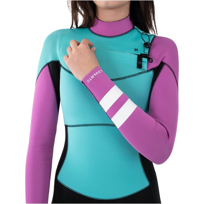 2024 Hurley Womens Advant 4/3mm Chest Zip Wetsuit WFS0013403 - Pistachio